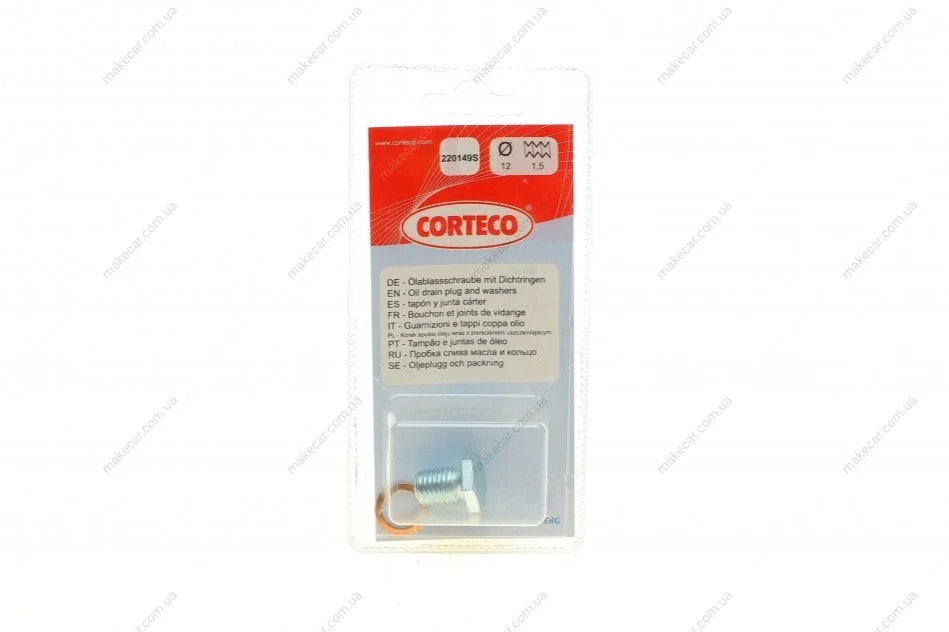 <strong>Пробка піддону двигуна CORTECO 220149S (фото 1)</strong>