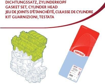 Комплект прокладок, головка циліндрів PSA 1,6 16V TU5JP4 -07.2004 CORTECO 418717P фото товара