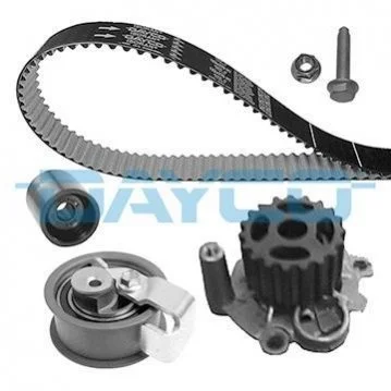 <strong>К-кт. ГРМ (рем.+2шт.ролика+помпа +крепление) 1,9TDI: AUDI A3/4/6 VW 1,4 T5 SEAT SKODA FORD Galaxy DAYCO KTBWP3420 (фото 1)</strong>