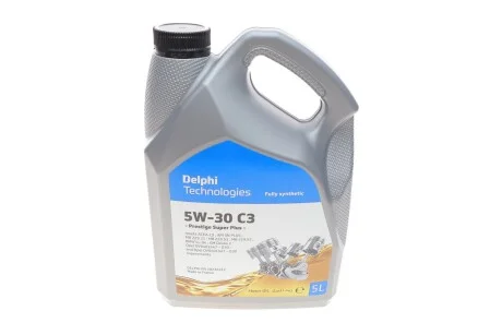 Моторное масло Delphi Prestige Super Plus C3 5W-30 синтетическое 5 л для DELPHI 28236312 фото товара