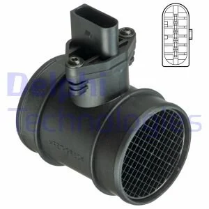 Витратомір повітря для Volkswagen, Seat, Audi, Skoda DELPHI AF10409-12B1 фото товару