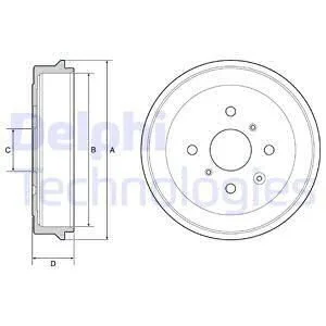 Гальмівний барабан для Citroen, Peugeot, Toyota, Geely, BYD DELPHI BF506 фото товару