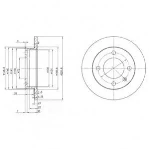 <strong>FORD Диск тормозной передний FIESTA 76-89 (221*10) DELPHI BG2118 (фото 1)</strong>