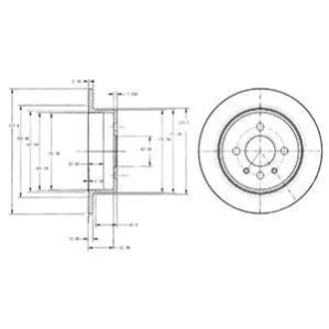 <strong>BMW Гальмівний диск задн. 3 (E21), 3 (E30) DELPHI BG2202 (фото 1)</strong>
