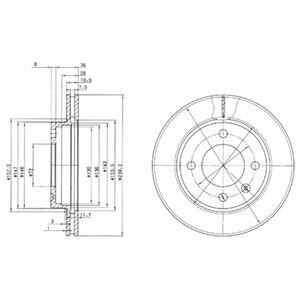 FORD Диск тормозной передний FIESTA 82-89 239.5 20 18 Delphi BG2273 фото товару