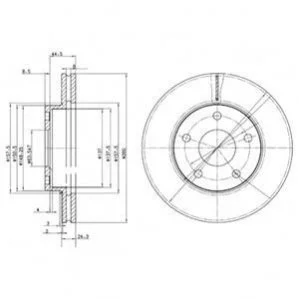 <strong>FORD Диск тормозной передн.Scorpio 85- (вентилируемый) DELPHI BG2346 (фото 1)</strong>