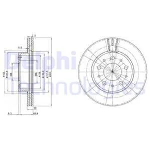 <strong>VOLVO Диск тормозной передний 740-760,940-960 DELPHI BG2425 (фото 1)</strong>