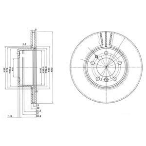 BMW диск гальм. передн. вентил. 5/7 серія (E32/E34) 88- (302*22) Delphi BG2433 (фото 1)