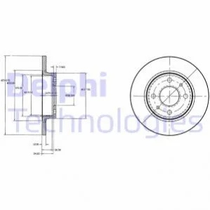 <strong>LADA Диск тормозной перед. VAZ 2108-09 (12mm) DELPHI BG2466 (фото 1)</strong>