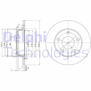 <strong>AUDI Диск тормозной задн. 100/200 84-90, A8 94-02 (245*10) DELPHI BG2520 (фото 1)</strong>