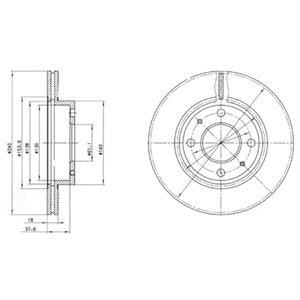 NISSAN гальмівний диск передн.Sunny II,III 86-00 Delphi BG2565 фото товара