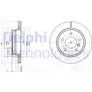 <strong>BMW Диск тормозной задн. (вентил.) E36/46 (276*19) DELPHI BG3041C (фото 1)</strong>