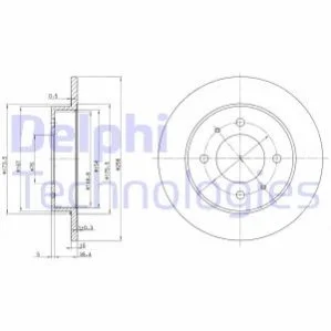 MITSUBISHI Диск тормозной передн. L300/400,Space Gear для Hyundai DELPHI BG3070 фото товару