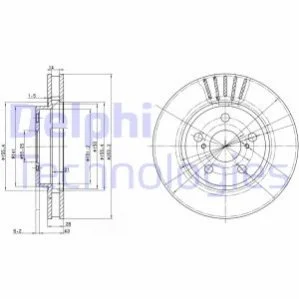 <strong>TOYOTA Диск тормозной передн.Carina E 92- DELPHI BG3187 (фото 1)</strong>