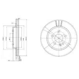 <strong>DB Диск тормозной передн. (вентил.) W163 (ML-klasse) DELPHI BG3397 (фото 1)</strong>