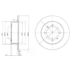 HYUNDAI Гальмівний диск задн.SONATA III для Hyundai DELPHI BG3609 фото товара