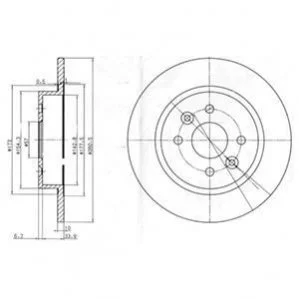 <strong>KIA Диск тормозной задний Shuma 1.5/1.8 97- DELPHI BG3804 (фото 1)</strong>
