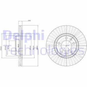 <strong>PEUGEOT гальмівний диск передн.407 04- DELPHI BG3835C (фото 1)</strong>