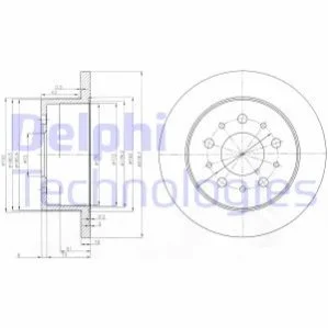 <strong>FIAT Диск тормозной задний Ducato,Jumper 02- DELPHI BG3853 (фото 1)</strong>