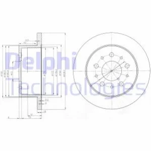 FIAT Диск тормозной задний Ducato,Jumper 02- для Peugeot, Fiat, Citroen DELPHI BG3853 фото товару