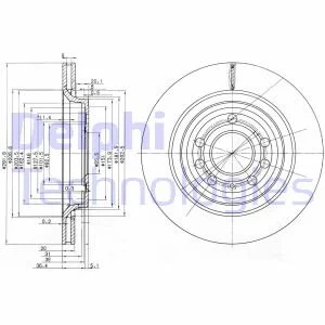 Гальмівний диск для Fiat, Opel, Vauxhall, Saab, Cadillac DELPHI BG3886C фото товару