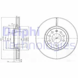 Гальмівний диск для Vauxhall, Opel, Hyundai DELPHI BG3973 фото товару