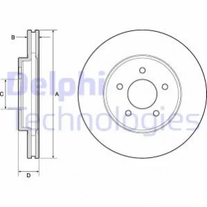 <strong>Диск гальмівний передн.Mazda Tribute 2.3 04- DELPHI BG4120 (фото 1)</strong>