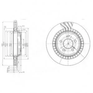 DB Диск тормозной задний 320*24 W221 для Mercedes DELPHI BG4144 фото товару