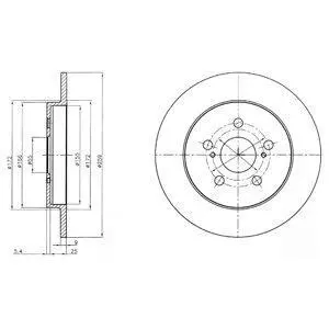 <strong>TOYOTA Гальмівний диск задн. Prius, Verso S, Lexus CT 200h 09- DELPHI BG4201C (фото 1)</strong>