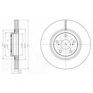 <strong>TOYOTA диск гальмівний передн.Avensis 2.0D-4D/2.2D-4D 08- DELPHI BG4235 (фото 1)</strong>