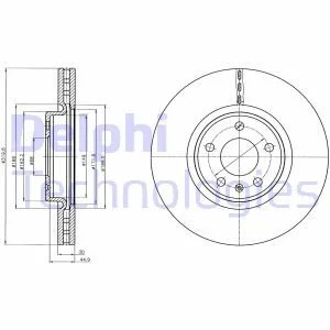 <strong>AUDI диск гальмівний передній 320mm A4/A5/A6/Q5 08- DELPHI BG4346C (фото 1)</strong>