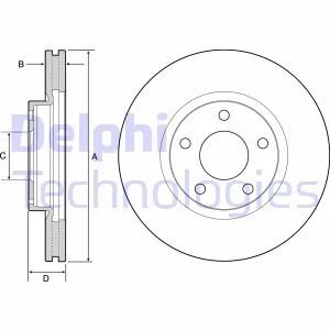 <strong>MAZDA гальмівний диск передн.Mazda 6 12-,CX-5 11- DELPHI BG4562C (фото 1)</strong>