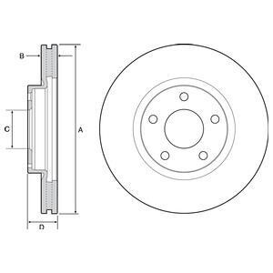 MAZDA гальмівний диск передн.Mazda 6 12-,CX-5 11- Delphi BG4562C (фото 1)