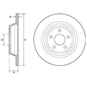 Диск гальм. задн. FORD Mondeo 14- Delphi BG4703C фото товару