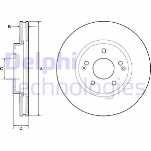 DB Тормозной диск передний SANGYONG ACTYON II 10/12-,KORANDO 11/10- для SsangYong DELPHI BG4809C фото товару