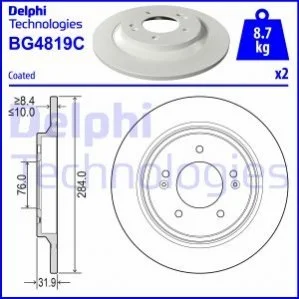 <strong>KIA Диск гальмівний задн.CEED 18-, HYUNDAI DELPHI BG4819C (фото 1)</strong>