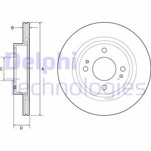 Гальмівний диск для Mitsubishi DELPHI BG4830C фото товару