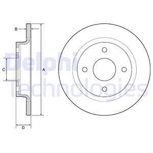 FORD Диск гальмівний задній FIESTA VII 1.0 Delphi BG4954C (фото 1)