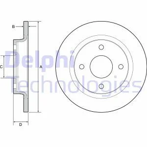 FORD Диск гальмівний задній FIESTA VII 1.0 для Ford DELPHI BG4954C фото товару