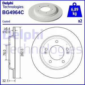 Гальмівний диск для Hyundai, KIA DELPHI BG4964C фото товару