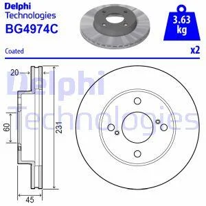<strong>Гальмівний диск DELPHI BG4974C (фото 1)</strong>