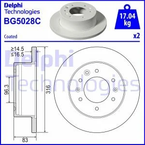 Гальмівний диск для DELPHI BG5028C фото товару