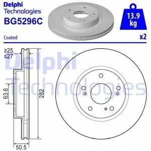 <strong>Диск гальм. передн. FORD FOCUS EcoBoost 18- DELPHI BG5296C (фото 1)</strong>