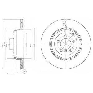 LAND ROVER Гальмівний диск задн. RANGE ROVER III (L322) 4.4 D, 5.0 09- Delphi BG9080C фото товара