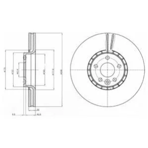 <strong>VOLVO Диск гальмівний передн. XC60 I 2.0, 2.4 08- DELPHI BG9085 (фото 1)</strong>