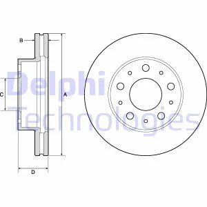 <strong>CITROEN Диск гальмівний передній Jumper,Fiat Ducato,Peugeot Boxer 06- DELPHI BG9180C (фото 1)</strong>