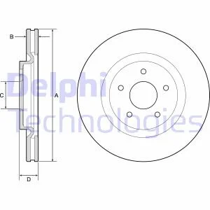 Гальмівний диск для Renault, Nissan DELPHI BG9195C фото товару