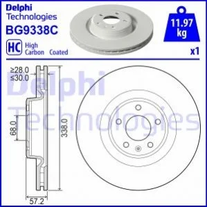 <strong>Гальмівний диск DELPHI BG9338C (фото 1)</strong>