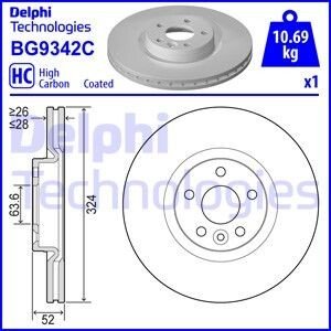 Купити VOLVO Гальмівний диск передн. XC60 I Delphi BG9342C за низькою ціною в Україні (фото 1)