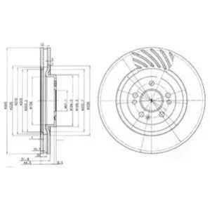 <strong>DB диск гальмівний передній W163 98- DELPHI BG9759 (фото 1)</strong>